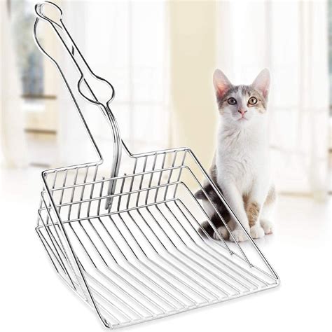 cat kitty litter box scoop stainless steel large|long handle litter scoop metal.